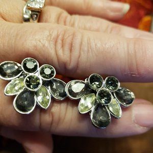 Talbots rhinestone floral motif earrings